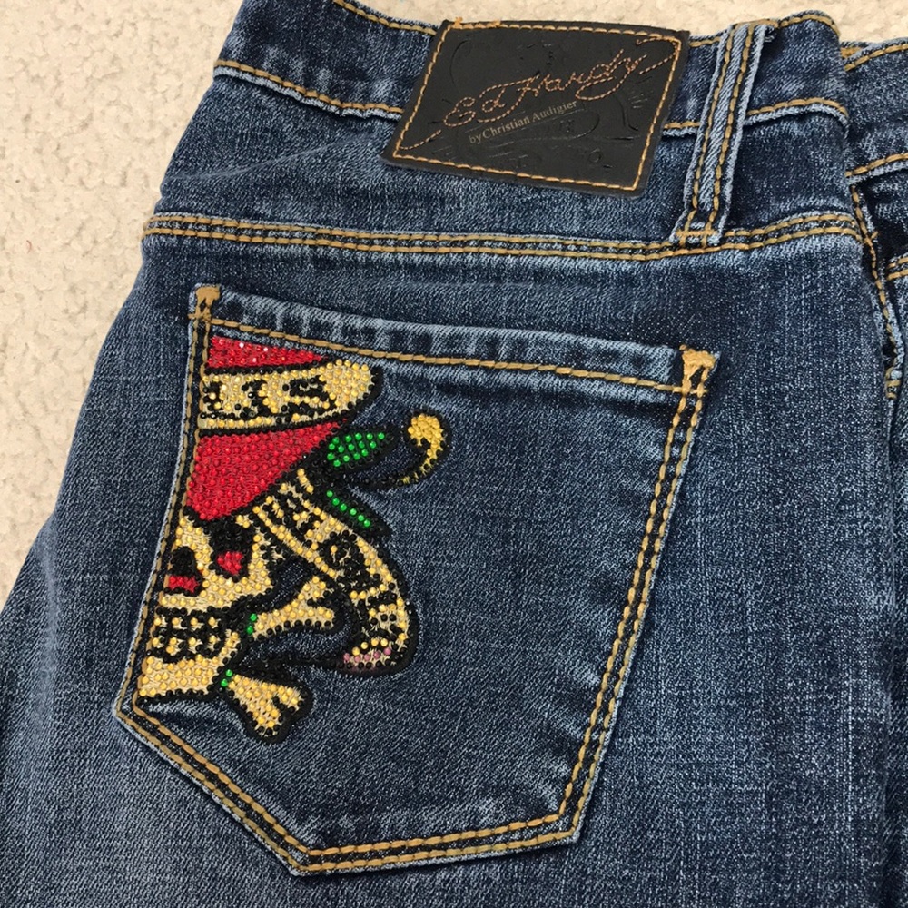 Vintage ED HARDY CHRISTIAN AUDIGIER Jeans! Sz 29!